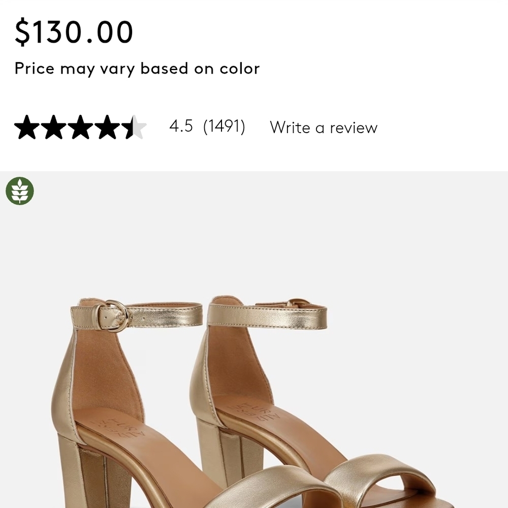Naturalizer Gold Block Heel Sandals